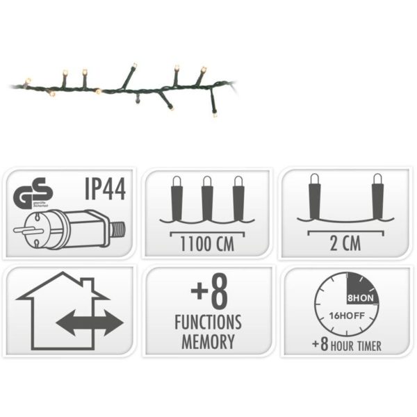 Microcluster - 560 led - 11m - extra warm wit - Timer - Lichtfuncties - Geheugen - Buiten - Afbeelding 5