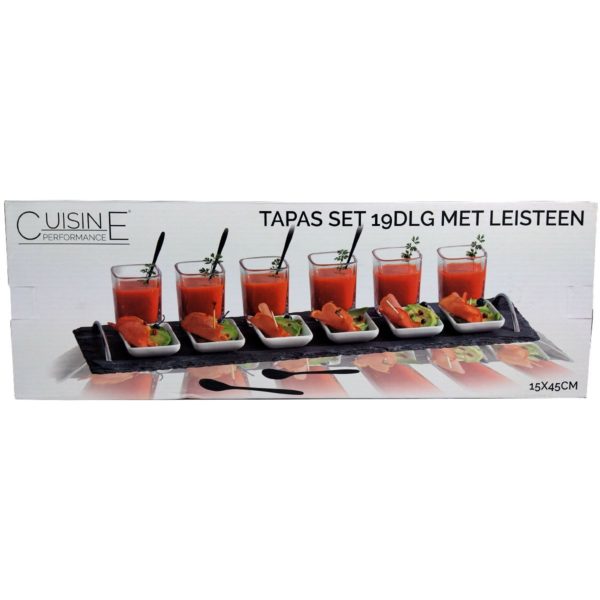 Tapas Set op Leisteen Dienblad - 45 cm