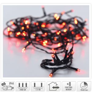 Kerstverlichting 320 led- 24m - rood - Timer - Lichtfuncties - Geheugen - Buiten