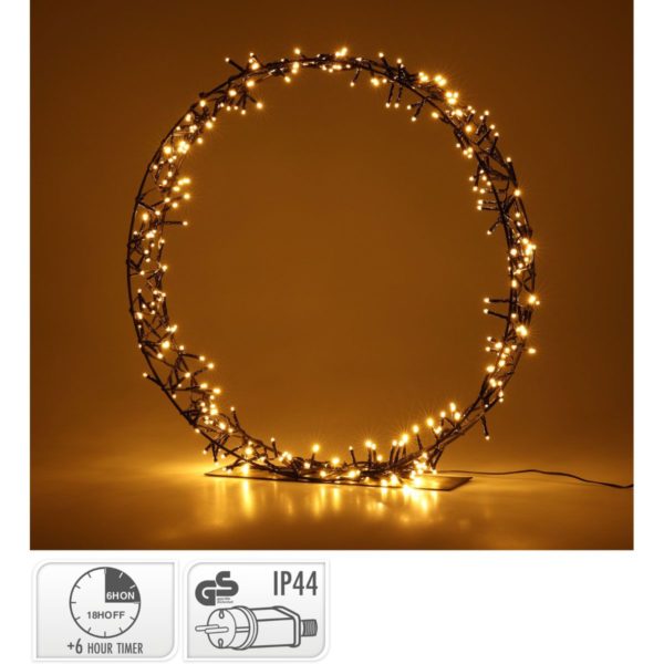 Kerstkrans op Standaard - 300 LED - 60 cm - warm wit - Timer