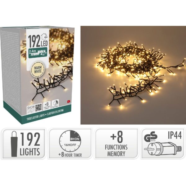 Treecluster Kerstboomverlichting - 192led - warm wit