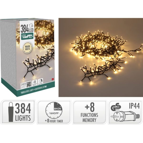 Treecluster Kerstboomverlichting - 384led - warm wit