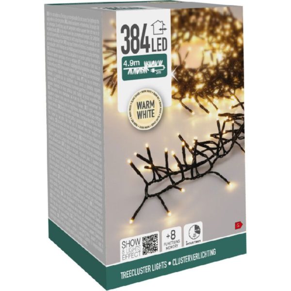 Treecluster Kerstboomverlichting - 384led - warm wit - Afbeelding 2