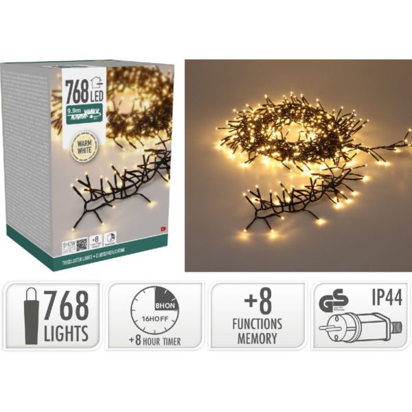 Treecluster Kerstboomverlichting - 768led - warm wit