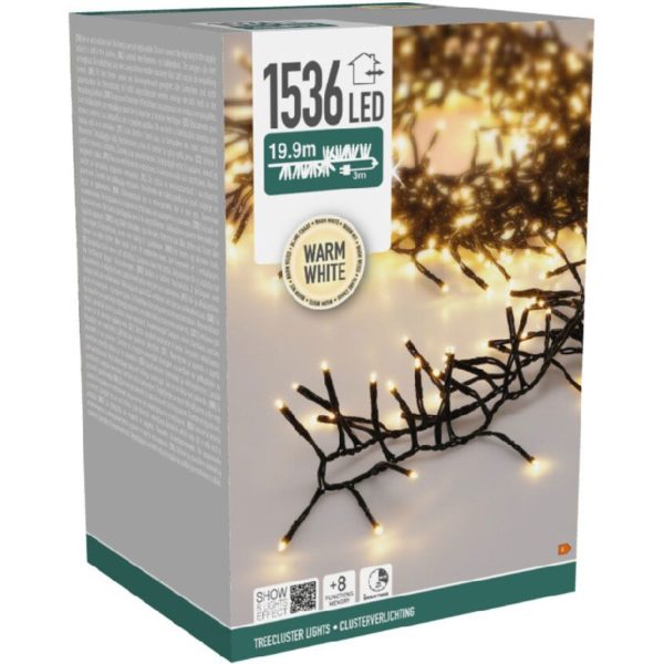 Treecluster Kerstboomverlichting - 1536led - warm wit - Afbeelding 2