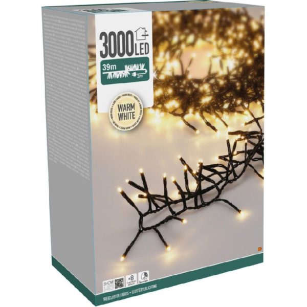 Treecluster Kerstboomverlichting - 3000led - warm wit - Afbeelding 2