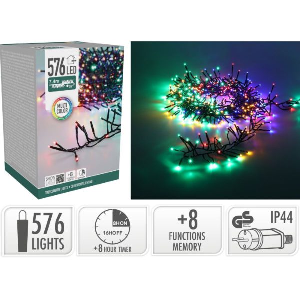 Treecluster Kerstboomverlichting - 576led - multicolor