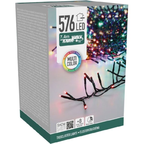 Treecluster Kerstboomverlichting - 576led - multicolor