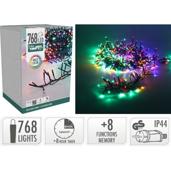 Treecluster Kerstboomverlichting - 768led - multicolor