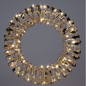 Verlichte Krans - Goud - 30 cm - 50 led