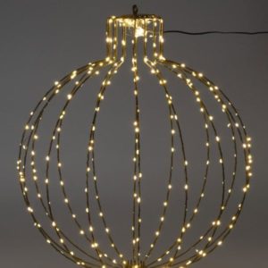 Verlichte Kerstbal - 57cm - Zwart Frame