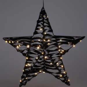 Verlichte Kerstster - Zwart - 40 cm - 60 led