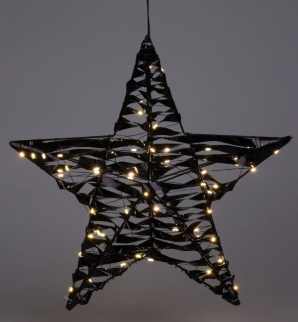 Verlichte Kerstster - Zwart - 40 cm - 60 led