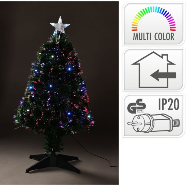 Kerstboom met Fiberverlichting - 90 cm - multicolor