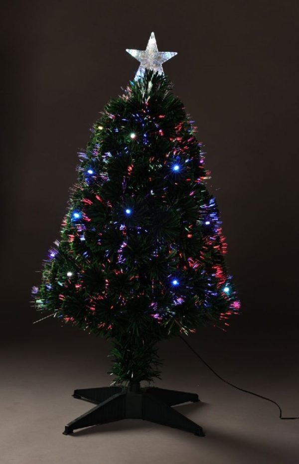 Kerstboom met Fiberverlichting - 90 cm - multicolor