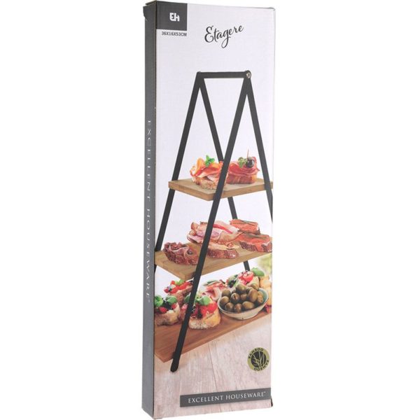 Etagere 3 lagen - bamboe - hoogte 53 cm - Afbeelding 2