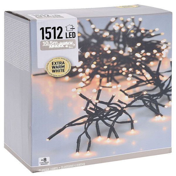 Clusterverlichting - 1512 LED - 11m - extra warm wit