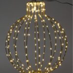 Verlichte Kerstbal - 45cm - Zwart Frame