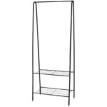 Ceruzo Kledingrek met Schoenenrek - metaal - zwart - 152 cm hoog - 60 cm breed