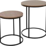 Bijzettafels -  Hout - 40xH50 en 30xH40 cm