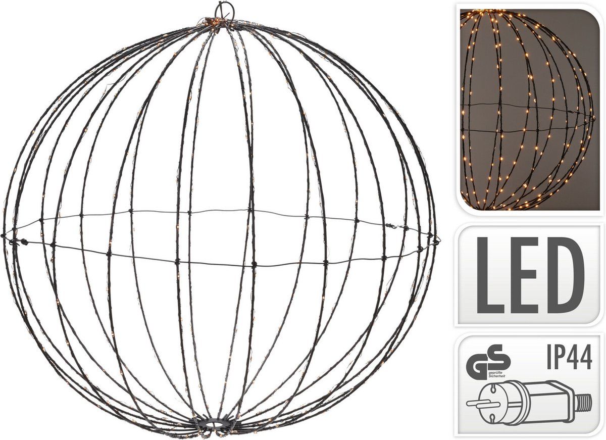 Ceruzo Lichtbol 320 led - Metaal - 50 cm - Kerstverlichting - met Timer - extra warm wit - Afbeelding 2