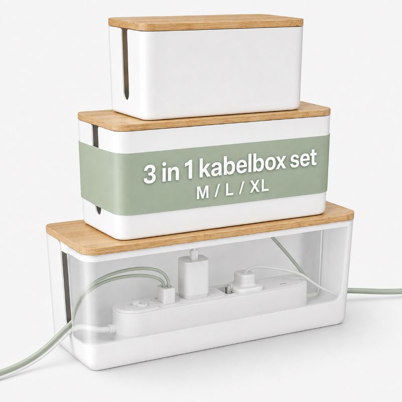 Ceruzo Kabelbox Wit - 3-delig - Afbeelding 5